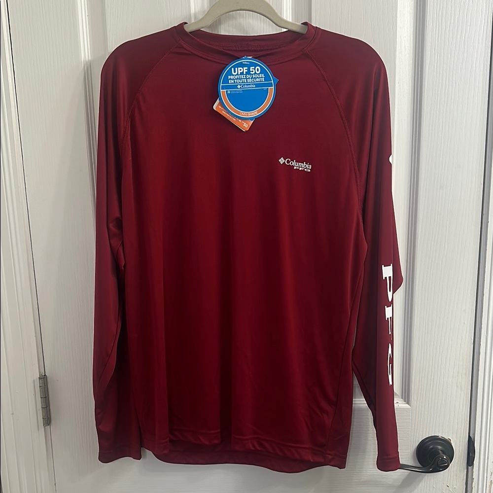 Columbia Red Long Sleeve Performance Tee